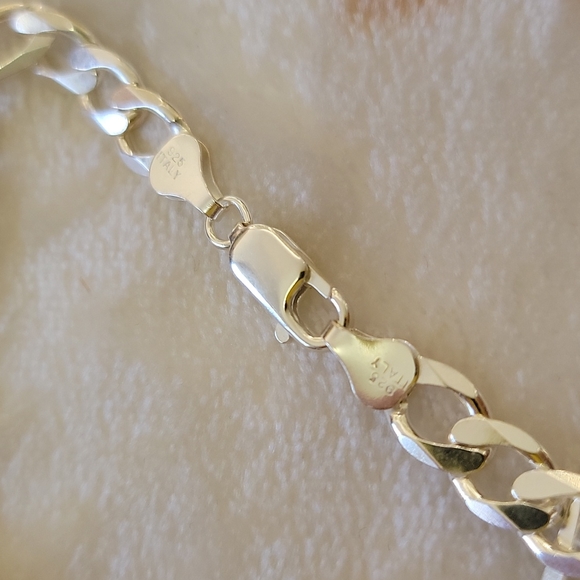 🖤 NEW!! 925 STERELING ITALY SILVER CHAIN NECKLACE CHOKER UNISEX MEN WOMAN - Picture 4 of 6